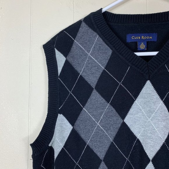 Club Room Black and Gray Argyle Vest - Picture 2 of 5